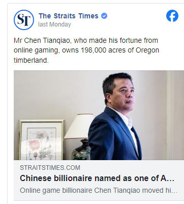 200K acres in Oregon owned by China